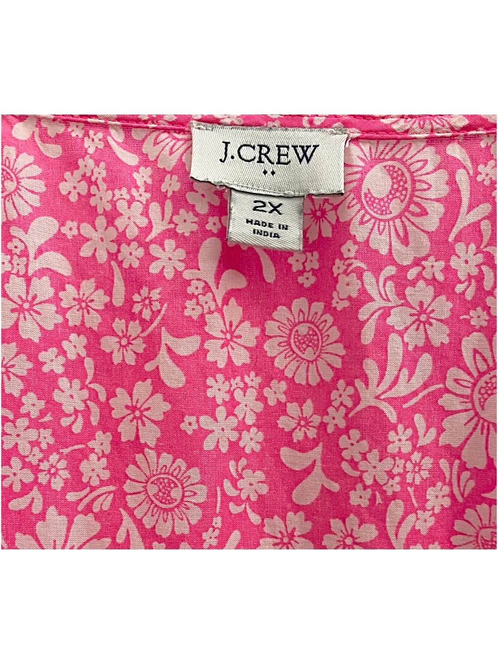 J.Crew Border-Printed Cover-Up Tunic Dress in Bright Pink Size 2X Beach Vacation - Picture 4 of 6
